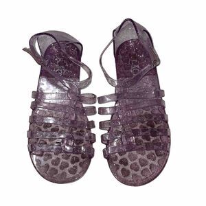 Jelly Sandals The Children's Place Girls Glittery Purple Shoes Size 1 Jellies